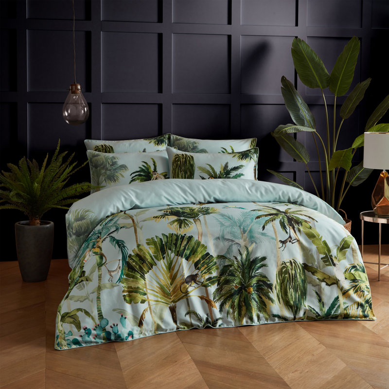 Forsteriana Cotton Floral Duvet Cover Set with Pillowcases, Double - 2 Standard Pillowcases