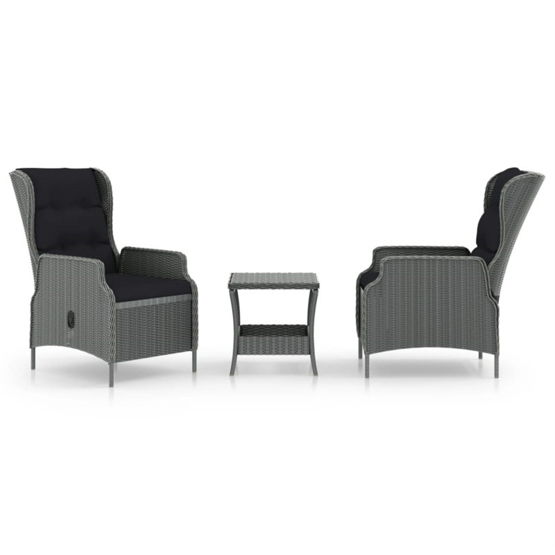 3 pièces avec coussins, Gris clair