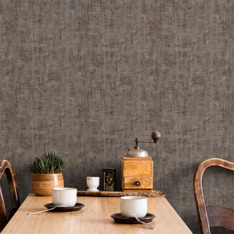 Ninti Industrial Effects Glass Stone Concrete Texture Wallpaper Roll 10.05m x 53cm, Brown
