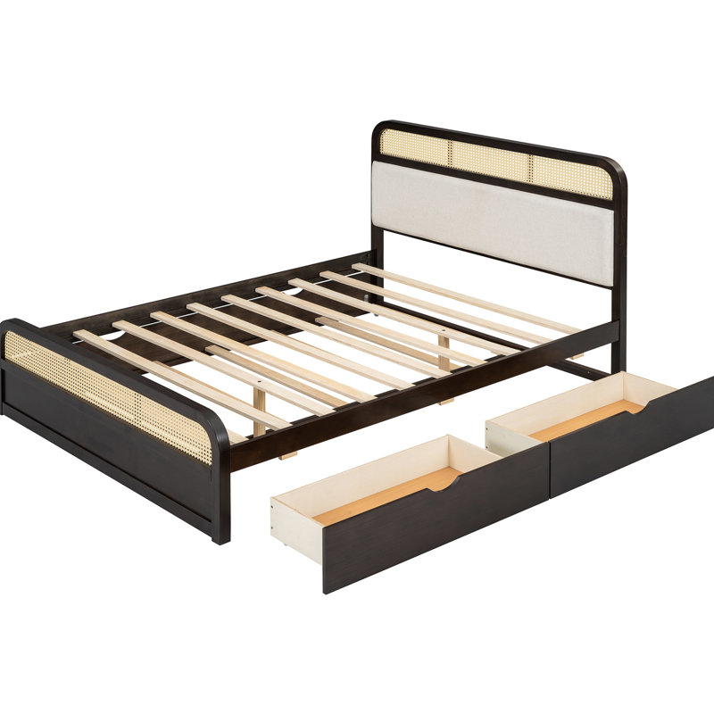 lit plateforme pour grand lit double avec gigogne et rangement