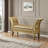 Krisean Faux Leather Upholstered Bench in Gold