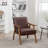 Accent Chair with Upholstery and Solid Wood Frame, Classic Mid-Century Modern Living Room Furniture for Extra Seating-2089275829