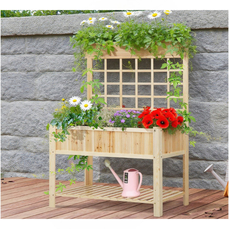 Lit de jardin surélevé en bois, boîte à fleurs surélevée de style Coutryside