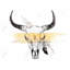 Cow Skull With Feather Print On Canvas