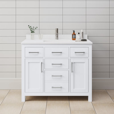 Beckett 42" Freestanding Single Bathroom Vanity with Cultured Marble Top