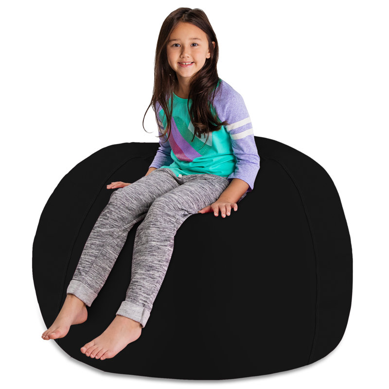 Kids Bean Bag Chair Cover - Stuffed Animal Storage & Toy Organizer with Zipper - Plush Storage Kids Bean Bag Cover only for Toddlers and Children's Rooms - Organizes Pillows, Blankets, and Stuffies - Multiple Colors, Sizes, and Fabrics