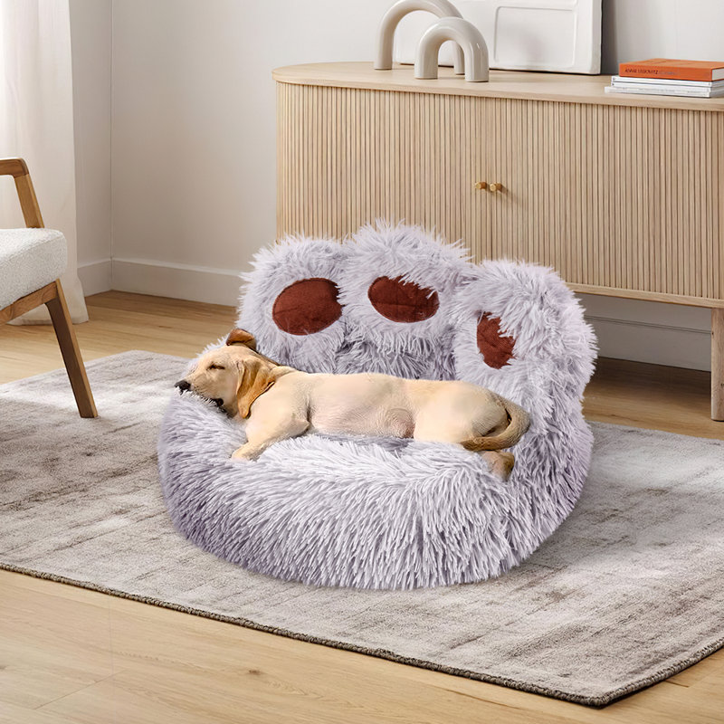 Plush Pet Bed, Grey, 50