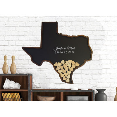 Texas En Forme De Livre D'or Personnalisé