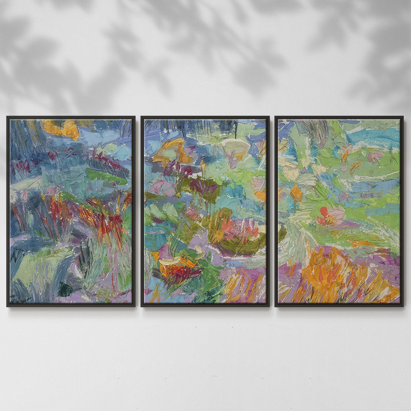 Prière du matin - Toile encadrée à pièces multiples_2887429C, Noir, H 24 po x l 48 po x P 2 po
