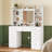 Makeup Vanity Table With 3-color Led Lights Mirror, Vanity Table With 9 Drawers And 7 Storage Shelves, Vanity Desk For Bedroom Dressing Room, White-133079842