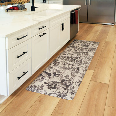 Happy Feet Holiday Santa Toile 22"x72" Anti-Fatigue Runner Mat