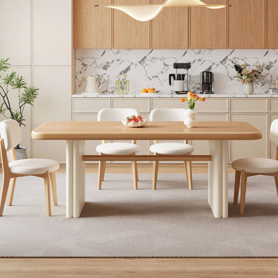 Solid wood oak rectangular dining table