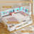 Twin Daybed with 6 Drawers LED Corner Bed with Bookcase & Charging Station Metal Platform Bed Frame for Bedroom, Guest Room, White-319210200-326821069