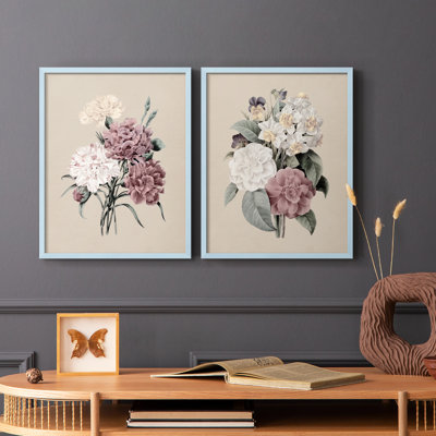 Reproduction encadrée antique botanique I-Premium - prête à être accrochée - aucun clou requis - aucun clou requis