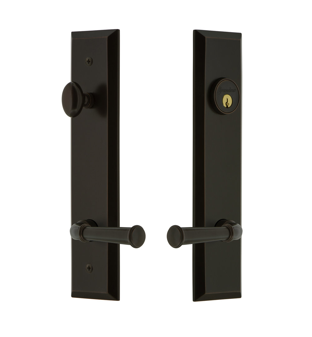 Fifth Avenue Tall Plate Complete Entry Set with Single Cylinder Deadbolot and Georgetown Lever Grandeur