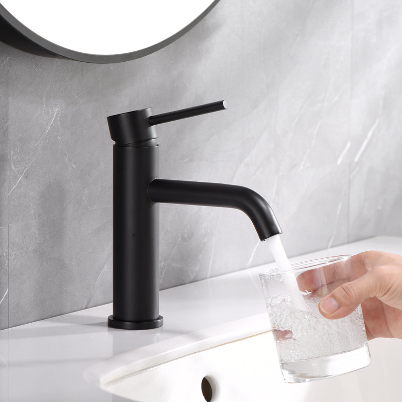 Robinet pour salle de bain à poignée simple à un trou, robinet de meuble-lavabo moderne, robinet de lavabo en acier inoxydable 304 Summerain