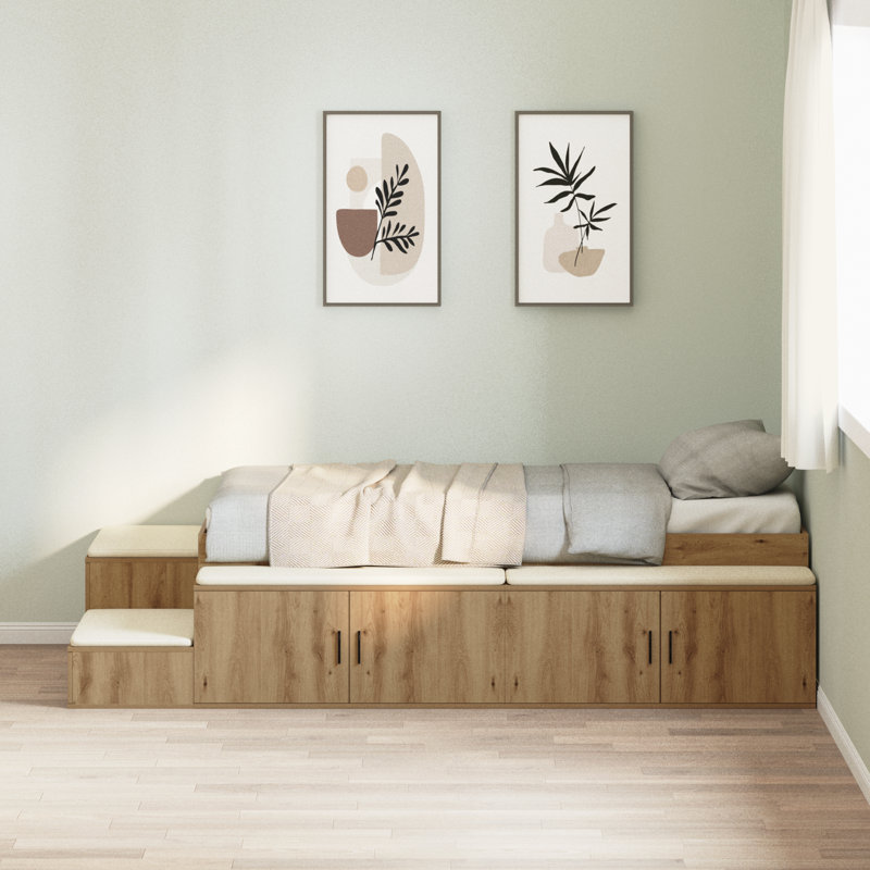 Storage Bed Frame, Artisan Oak, Single (3')
