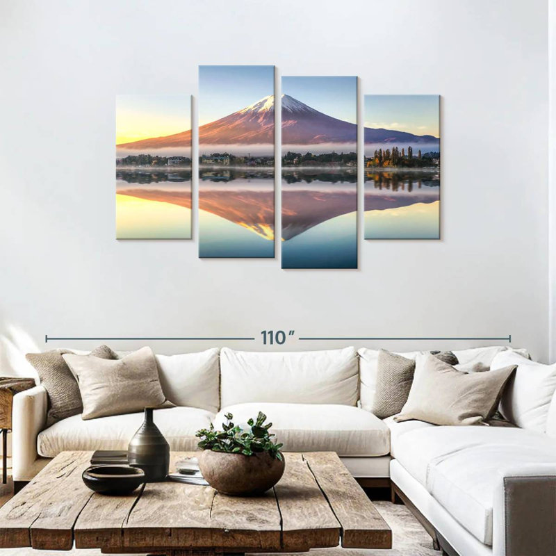 Reflet du lac Keesha Mt Fuji, H 48 po x l 75 po