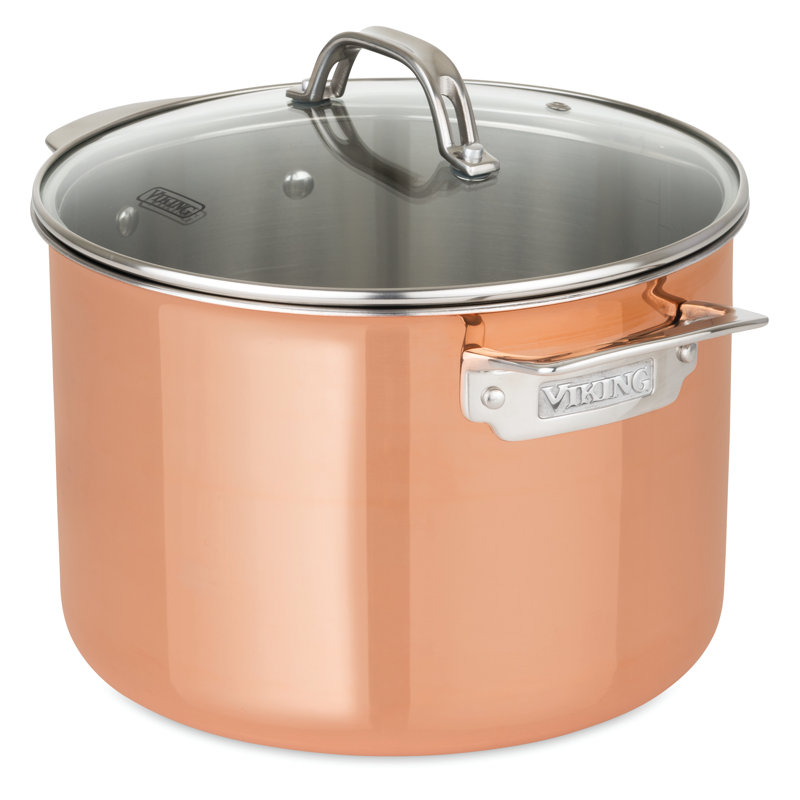 Viking 3-ply Copper Clad 13pc Cookware Set With Vented Glass Lids