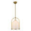 Luminaire suspendu 17 po en or brossé / verre opale-129638089