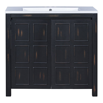 Elyannah Free Standing Single Bathroom Vanity with Resin Top