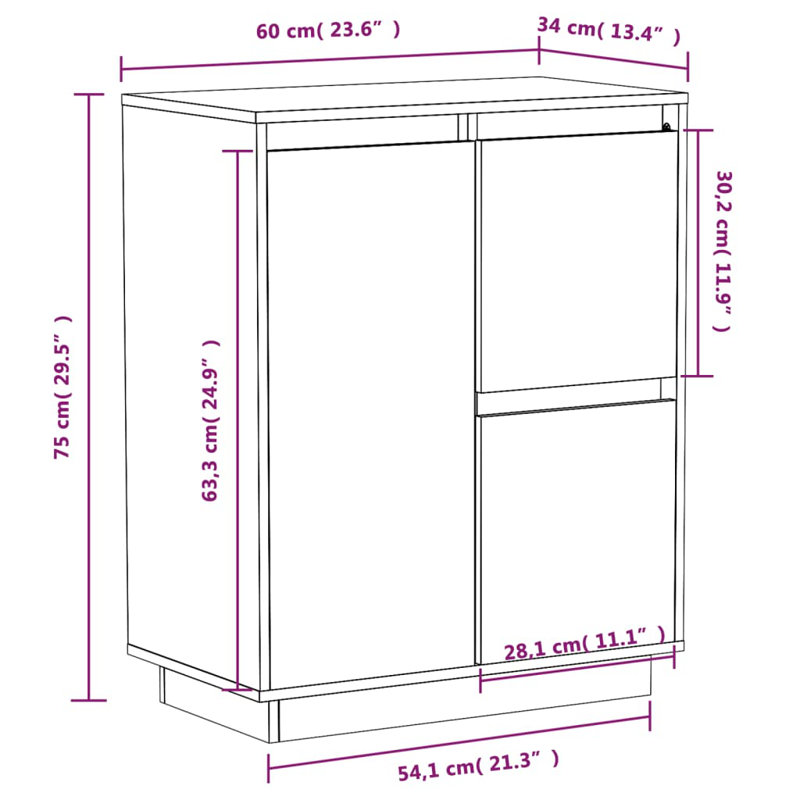 Lloydminster Solid Wood Rectangle Accent Cabinet, White