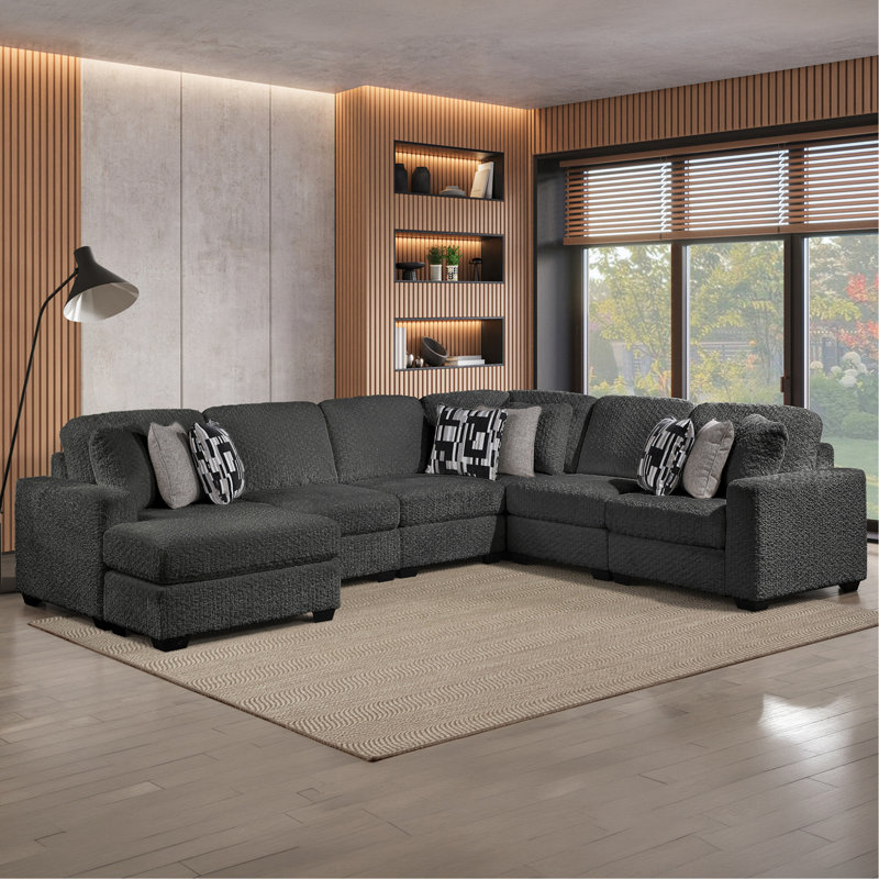 Maxwell Modern Sectional Sofa with Premium Upholstery in Gray
