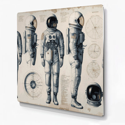 Dessins techniques, art mural en métal beige