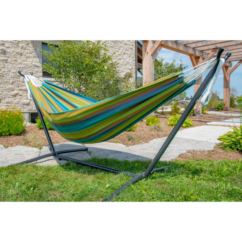 Northey Double Classic Hammock with Stand, Lagoon, Charcoal