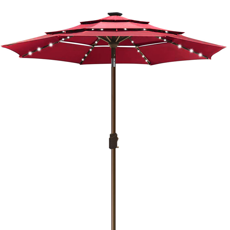 Parasol lumineux 9 pi Keensburg, Beige