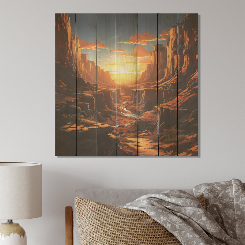 Paysage désertique III - fruits sur bois, H 15 po x l 15 po