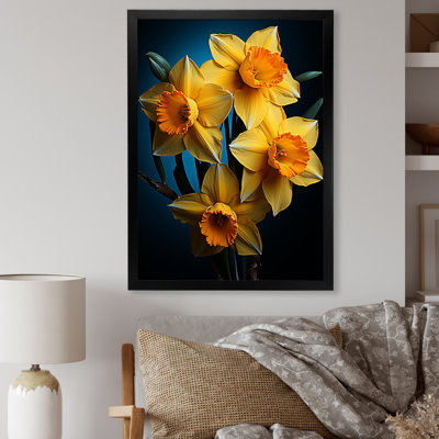 «Yellow and Orange Daffodil Bloom Dance» sur toile