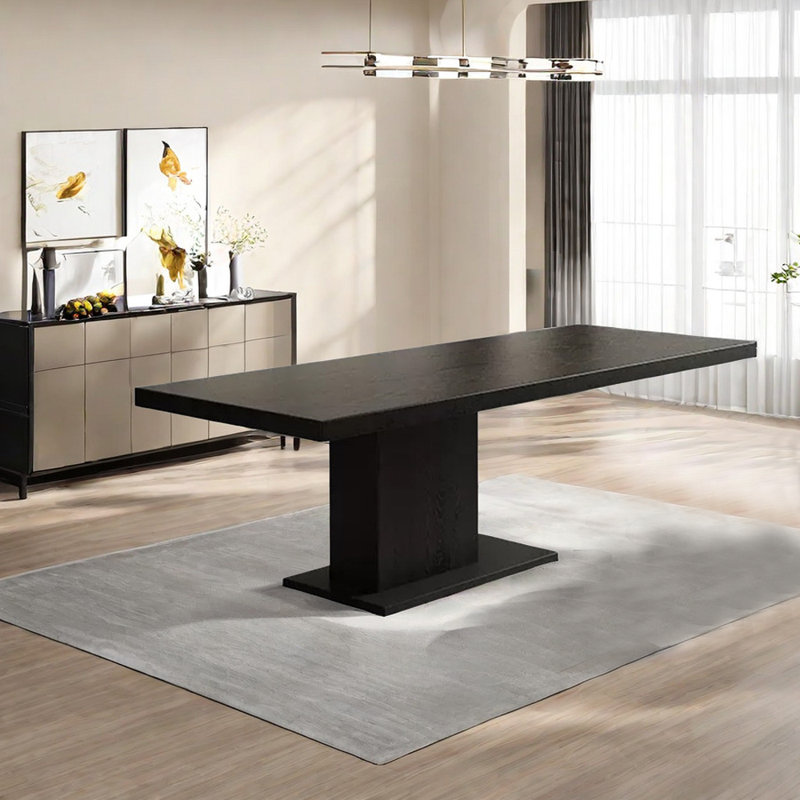 Ash Solid Wood Top Dining Table, 27.55" W x 55.11" L