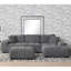 Canapé modulaire rembourré gris anthracite Plather - Élégance moderne-168889108