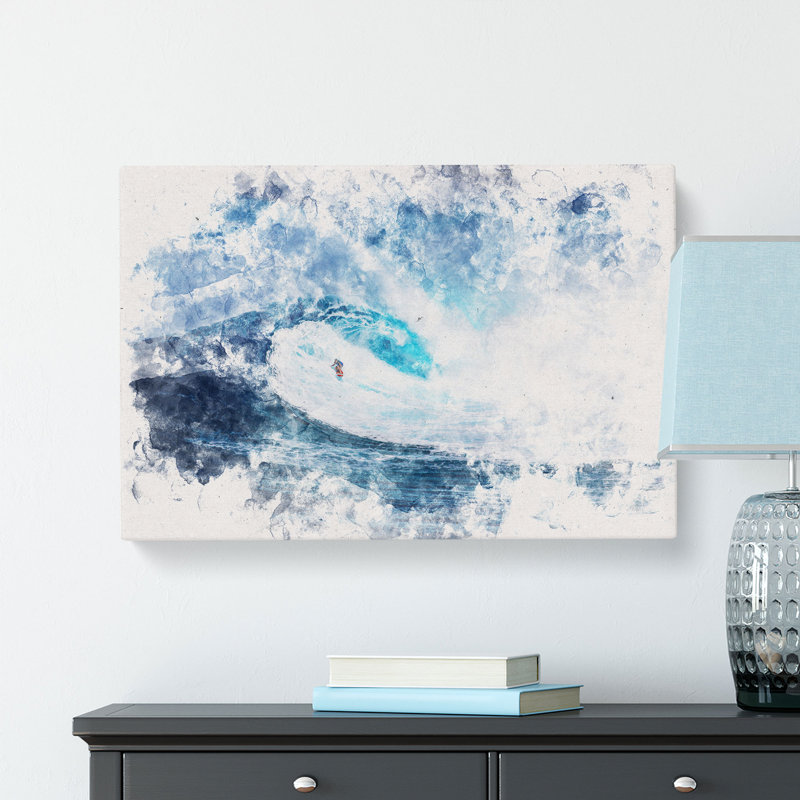 Surfing The Wave - Wrapped Canvas Print, 30cm H x 45cm W x 4cm D