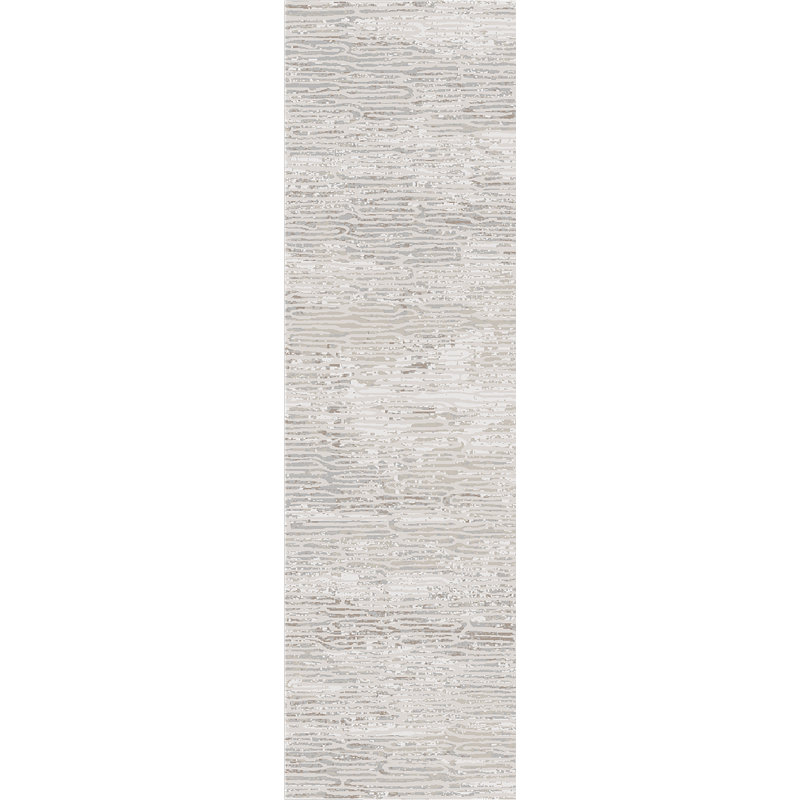 Gadberry 17548-890 BEIGE / GRIS, Tapis de couloir 2 pi 2 po x 7 pi
