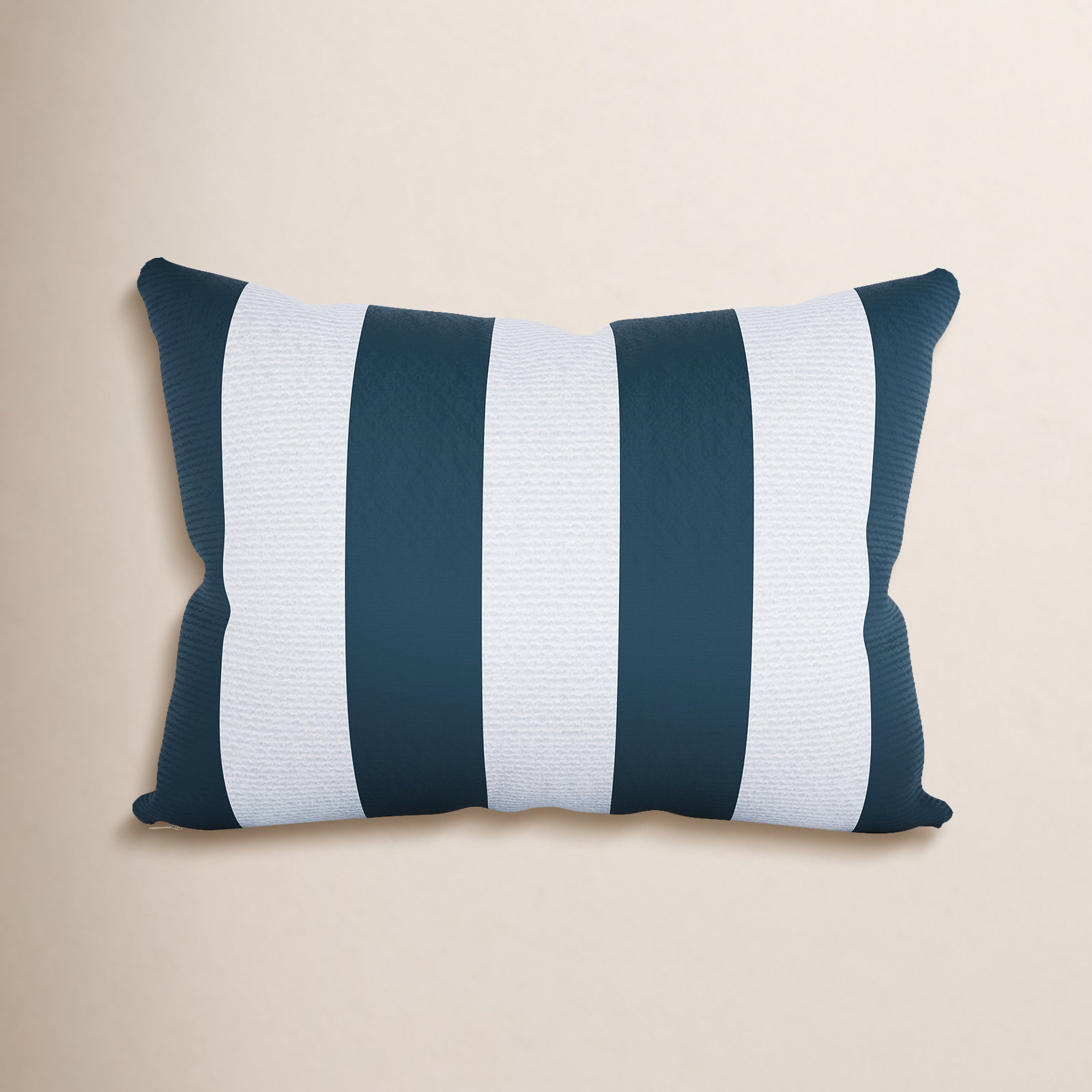 Amala 20" x 3" Sunbrella® Throw Pillow, Refuge Indigo Striped Sunbrella®