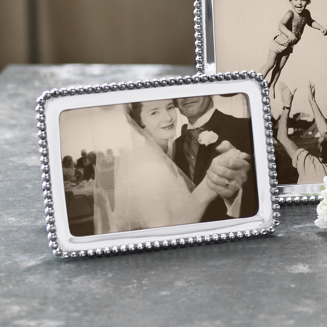 String Of Pearls Silver Metal Beaded Picture Frame Mariposa