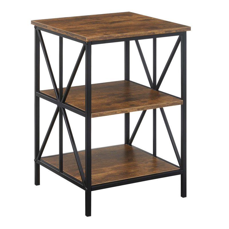 Jaisen End Table, Barnwood Top/Black Base