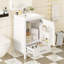 Meuble-lavabo moderne de 20 pouces avec lavabo en céramique, tiroir et porte à fermeture en douceur, organisateur de porte double couche, tiroir de séparation, patins réglables - conception de rangement peu encombrante-451740224