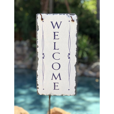Sassy Squirrel Ink Personalized Slate Stone Address Plaque Home Décor Irena Welcome Vertical