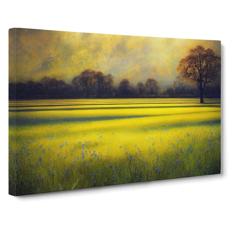 Luscious Bluebell Field - Wrapped Canvas Print, 35cm H x 50cm W x 3cm D