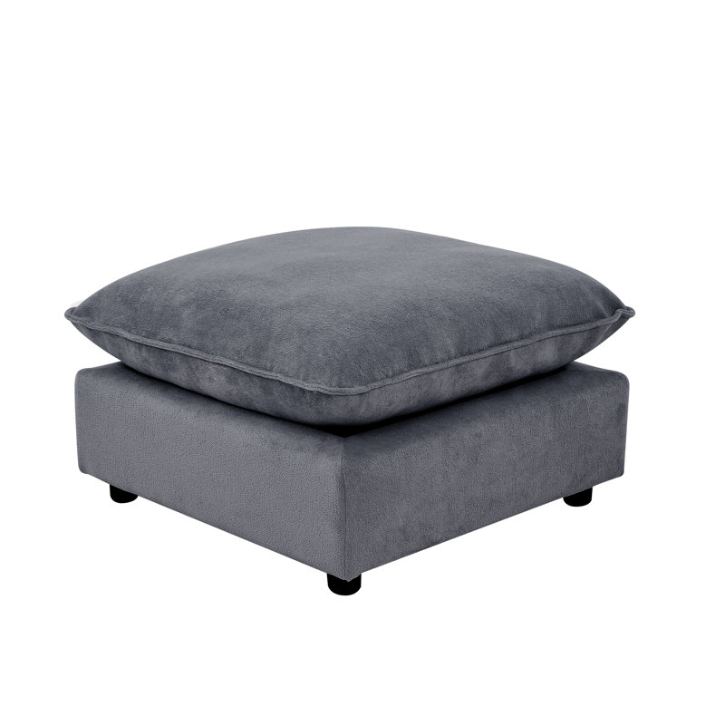 Canapé modulaire 31,5 po avec repose-pieds Heffernan, Chenille bleu