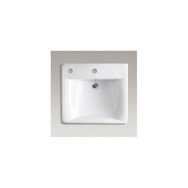 Soho Ceramic 20" Wall Mount Bathroom Sink with Overflow, White