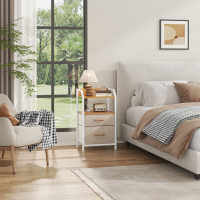 40cm W Metal Bedside Table