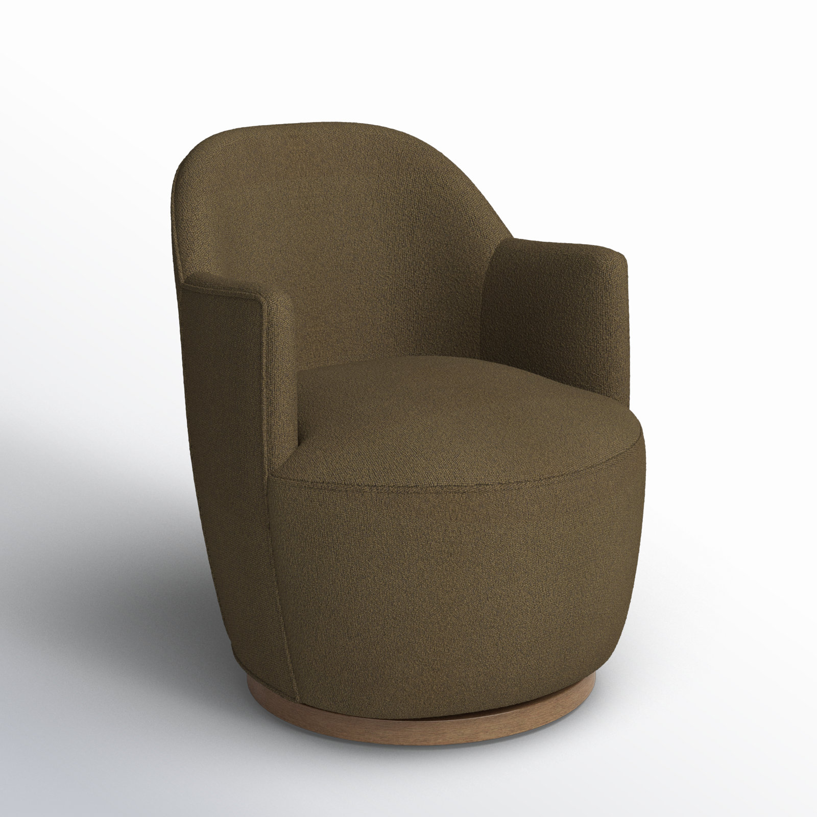 Corson Swivel Accent Chair, Fiqa Olive Boucle