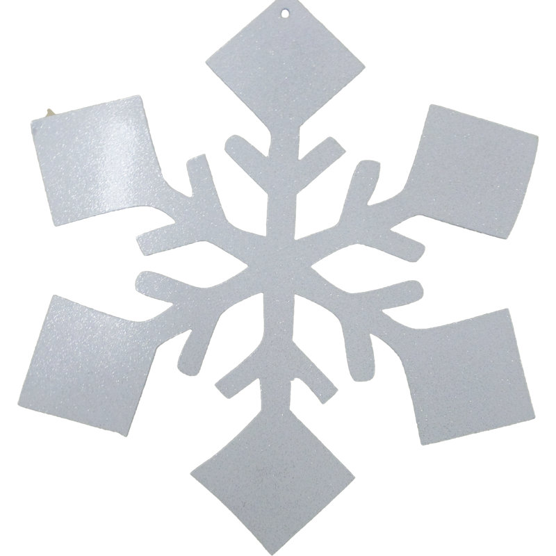 Snowflake Glitter Wall Décor, 14" H x 14" W x 0.06" D