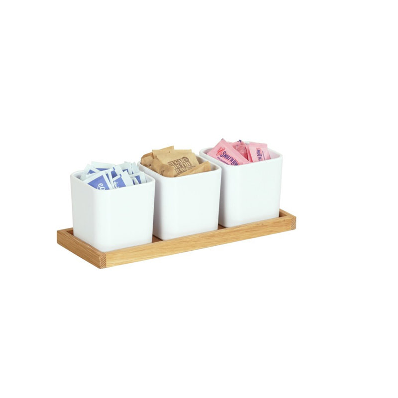 Sydney Square White Jar, White/Oak