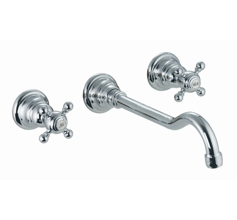 Garniture murale double Elizabeth, Chrome