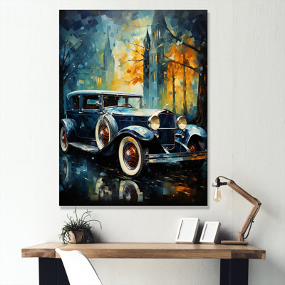 «1930 Car Vintage Car Nostalgia Collage II», reproduction sur toile